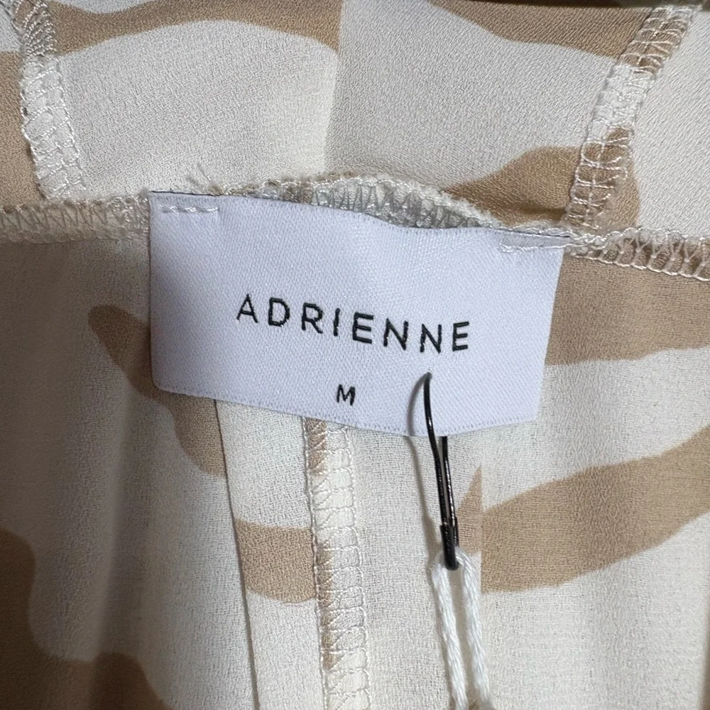 Adrienne Beige and White Zebra Print Top